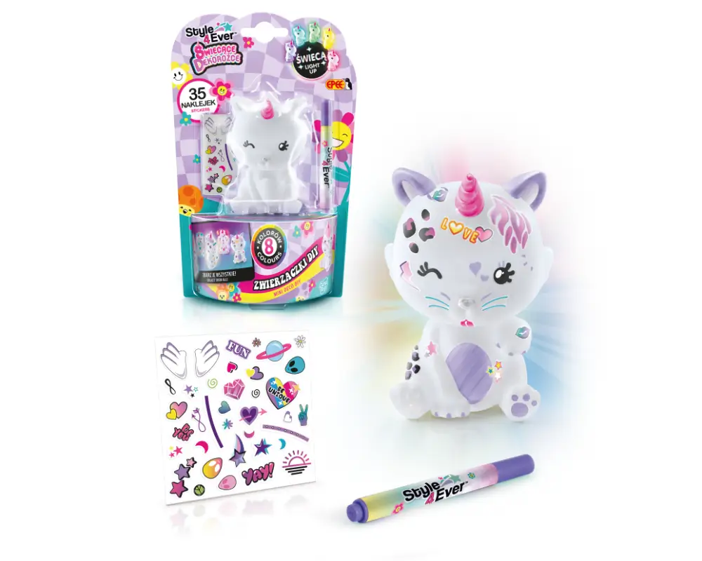 swiecace dekorozce zwierzaczki diy kotek2 ep60040