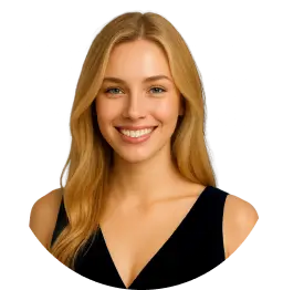 Młoda kobieta w czarnej bluzce z uśmiechem